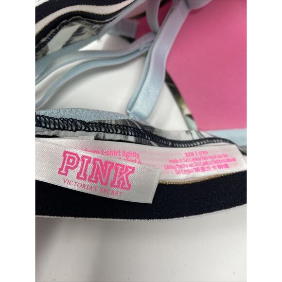 PINK Victoria’s Secret Wear Everywhere Lightly Lined T Shirt Bra 32B Palm Leaf - Picture 5 of 7